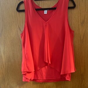 Bar III Bright Red Layered Tank Top